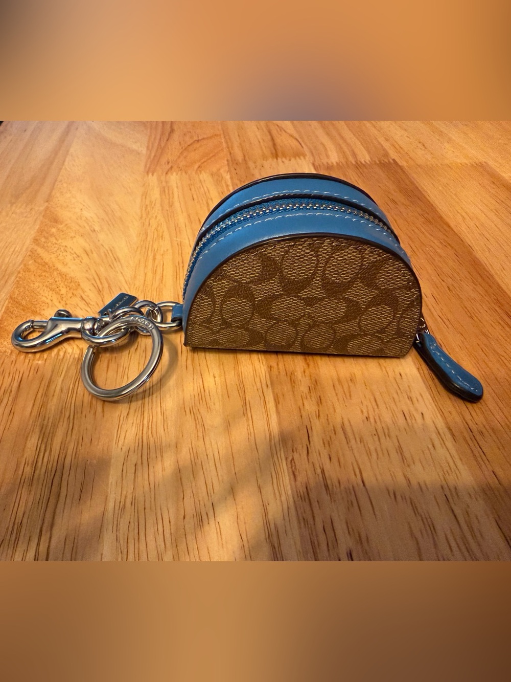 Coach Mini Half Moon Bag Charm - Racer Blue/Khaki